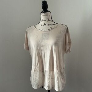 Juicy Couture Beige Modal Polyester Short Sleeve Top Size M